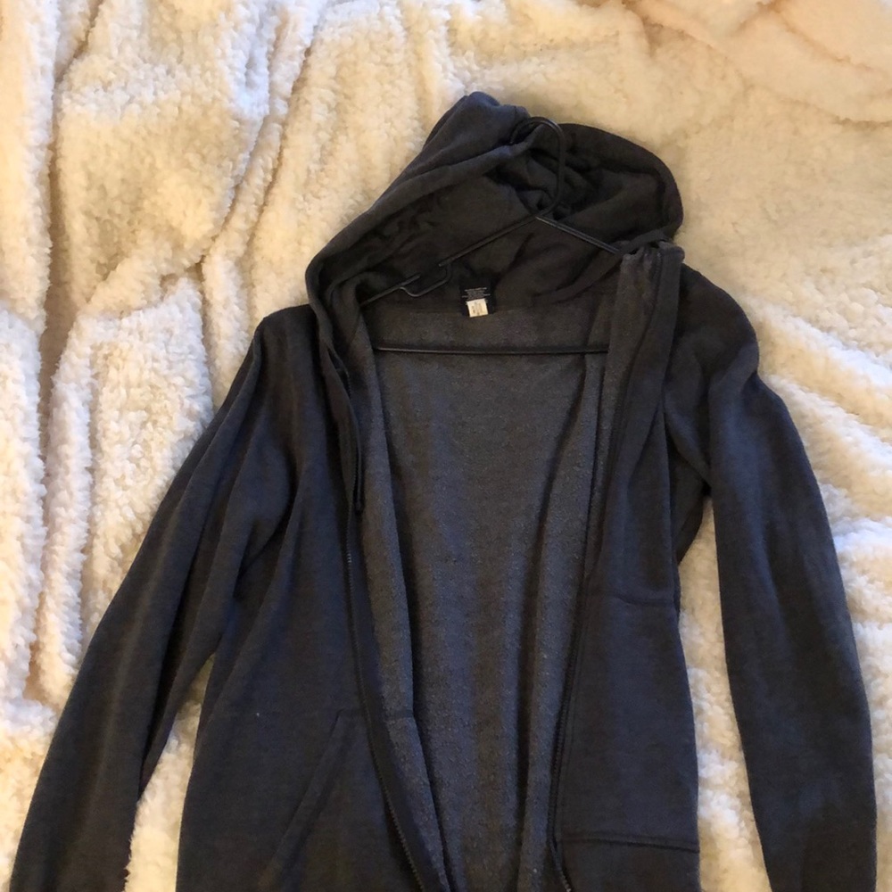 Dark grey zip up sweat shirt